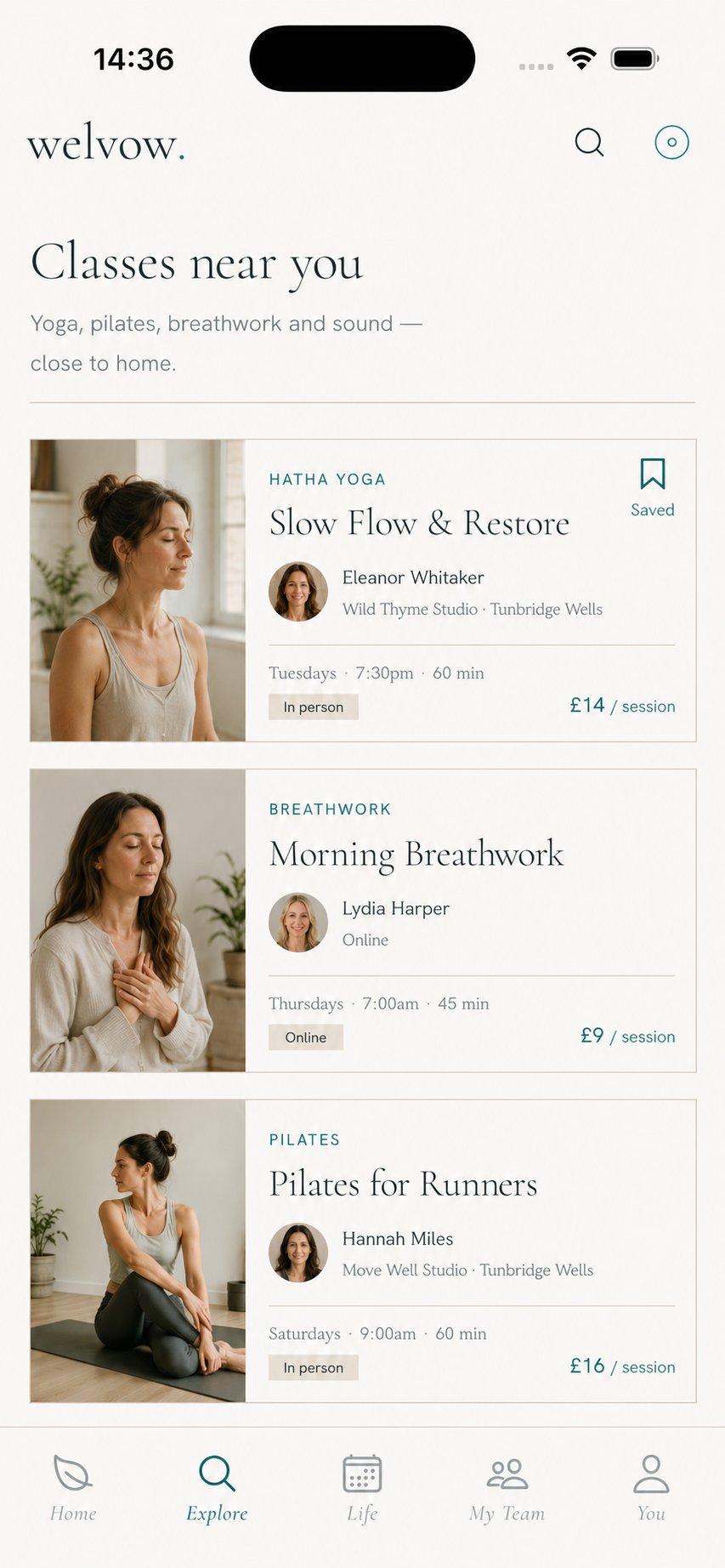 Classes near you on Welvow